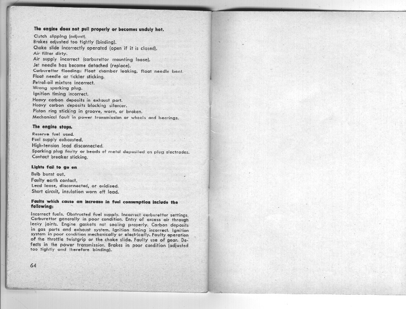 NSU Prima Manual, pages 64-65