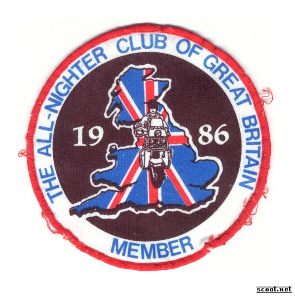 All-Nighter Club of Great Britain Scooter Patch