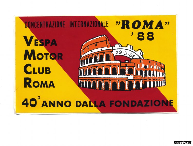 Vespa Club Roma 40th Annual International Rally Scooter Patch